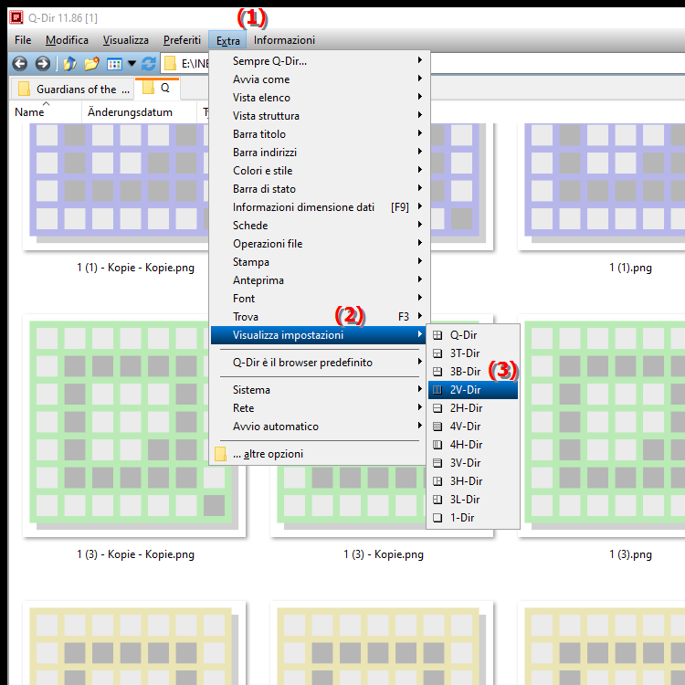 Cos è la visualizzazione 2V Dir in Quad File Explorer Q Dir